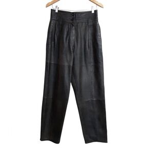 Joop! Trouser Italy leather pant brown women 46 lagenlook y2k retro academia